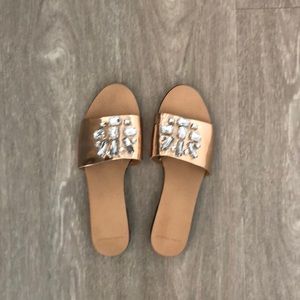 Rose gold flats with crystals